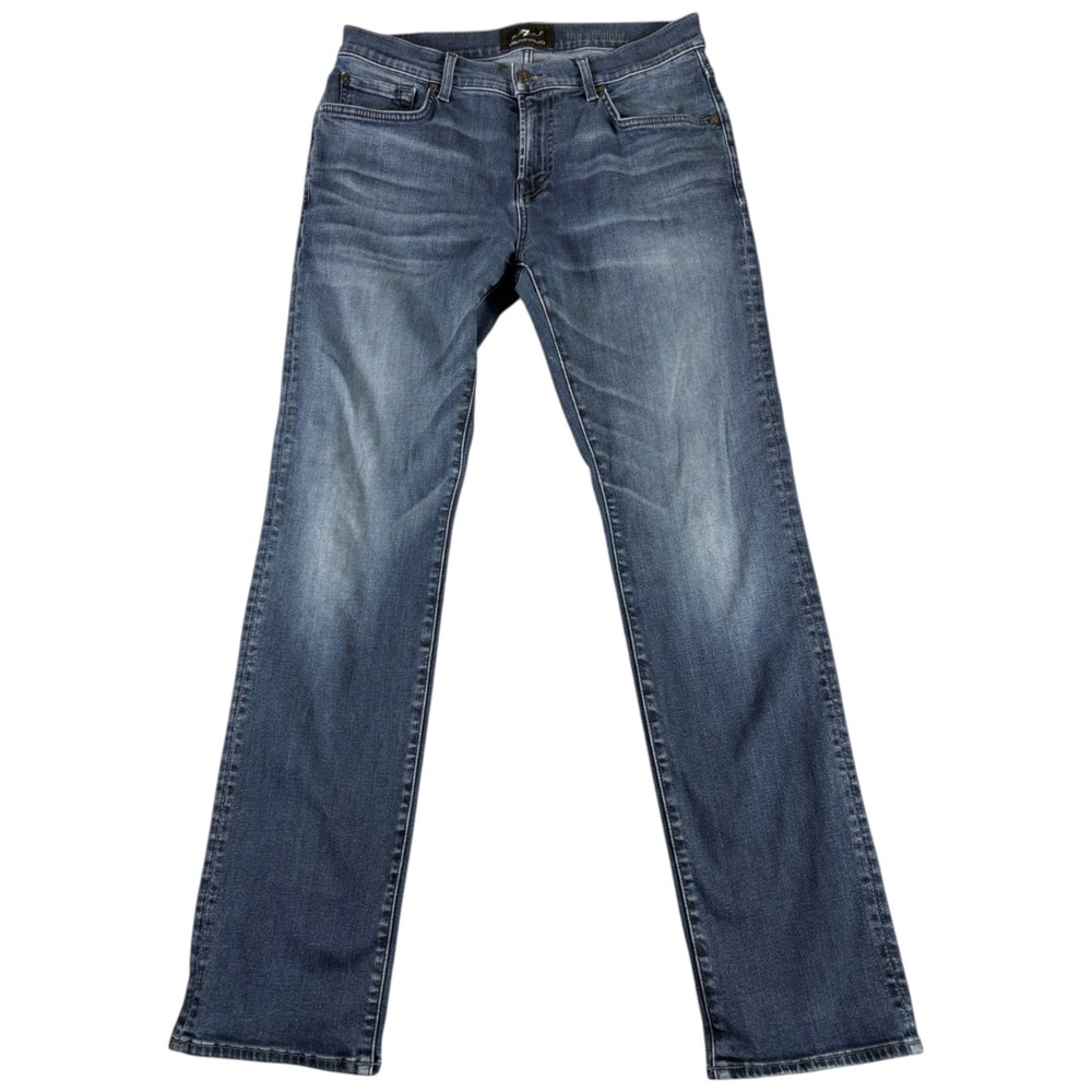 7 For All Mankind Jeans Mens 31 Blue Straight Premium Stretch Luxe Performance